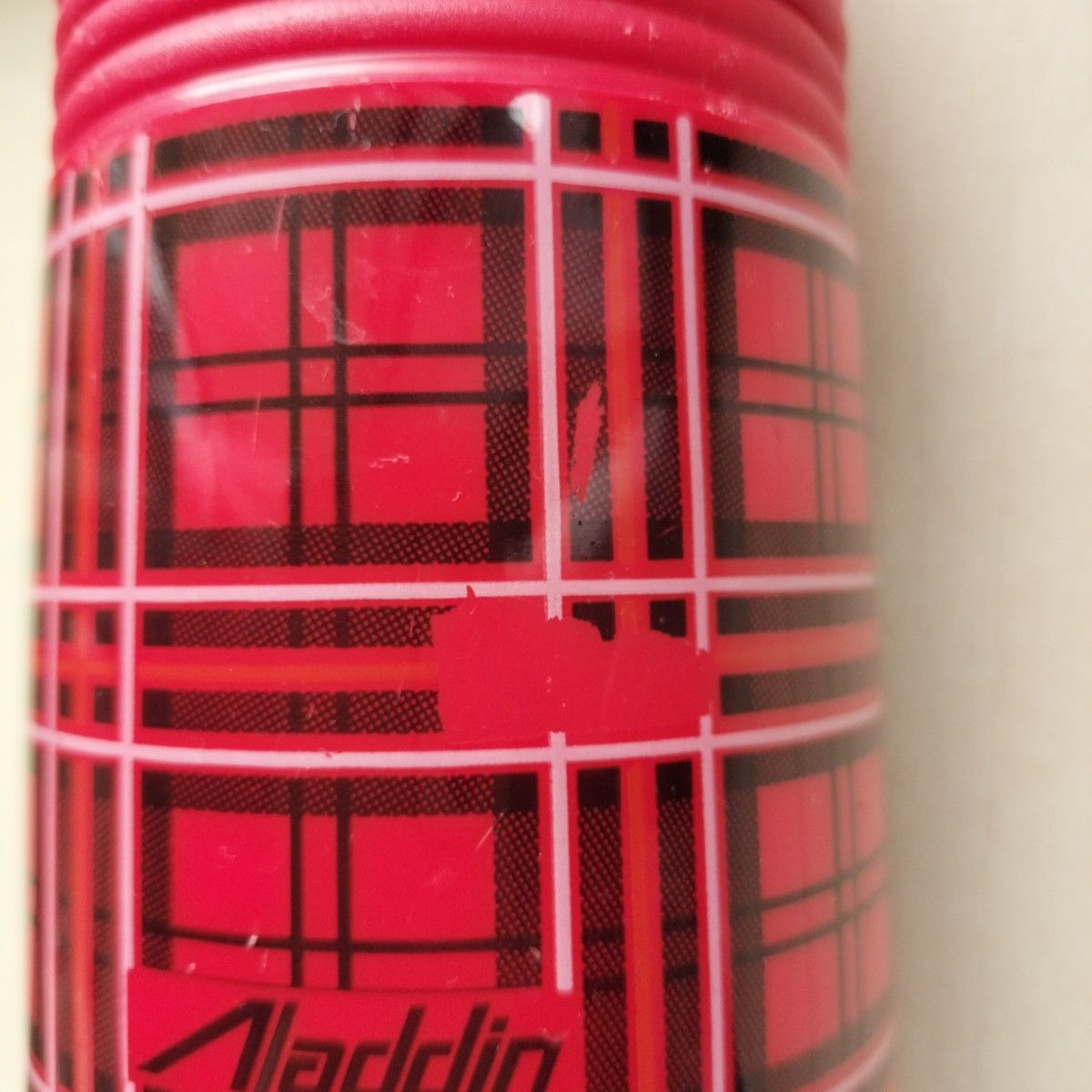Aladdin　アラジン　水筒　魔法瓶　サイズS 赤 チェック タータンチェック　旧モデル　レトロ