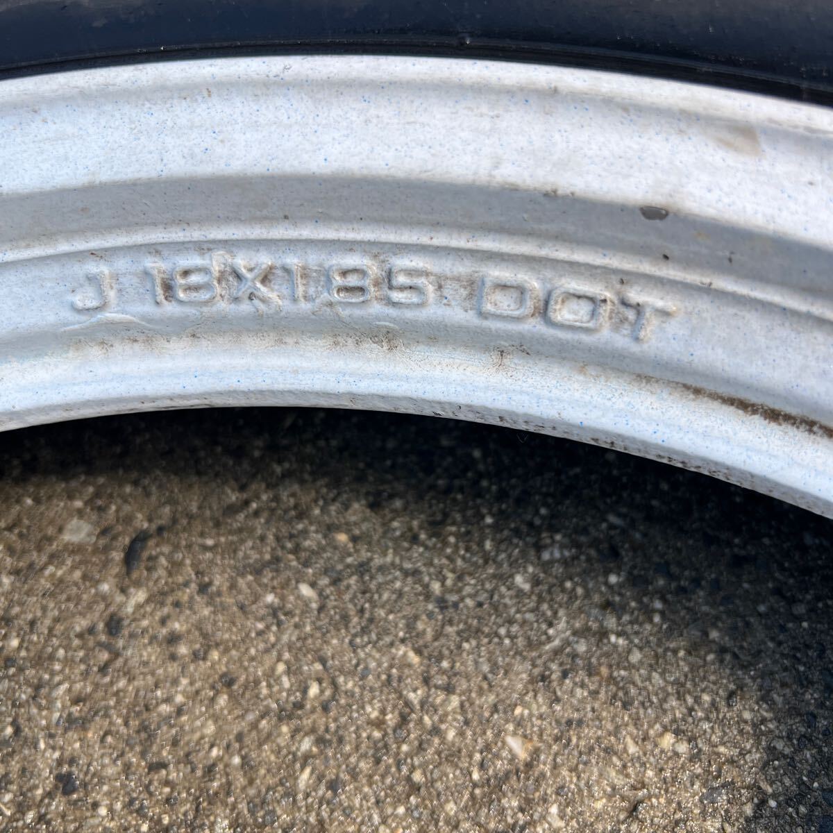 スズキ GS400 純正ダブル タイヤ ホイール エンケイ 18インチ 1.85 ザリ ゴキの画像3