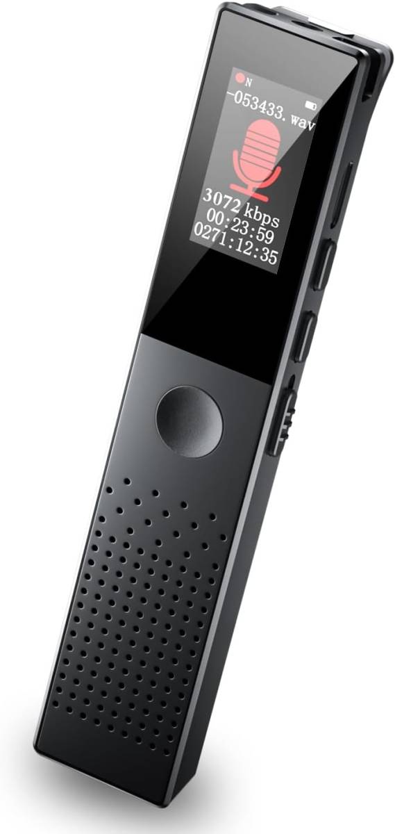 ボイスレコーダー 録音機 ICレコーダー Bluetooth対応 長時間録音 3072kbps Bluetooth5.2 MP3プレーヤー 集音器 イヤホン付き