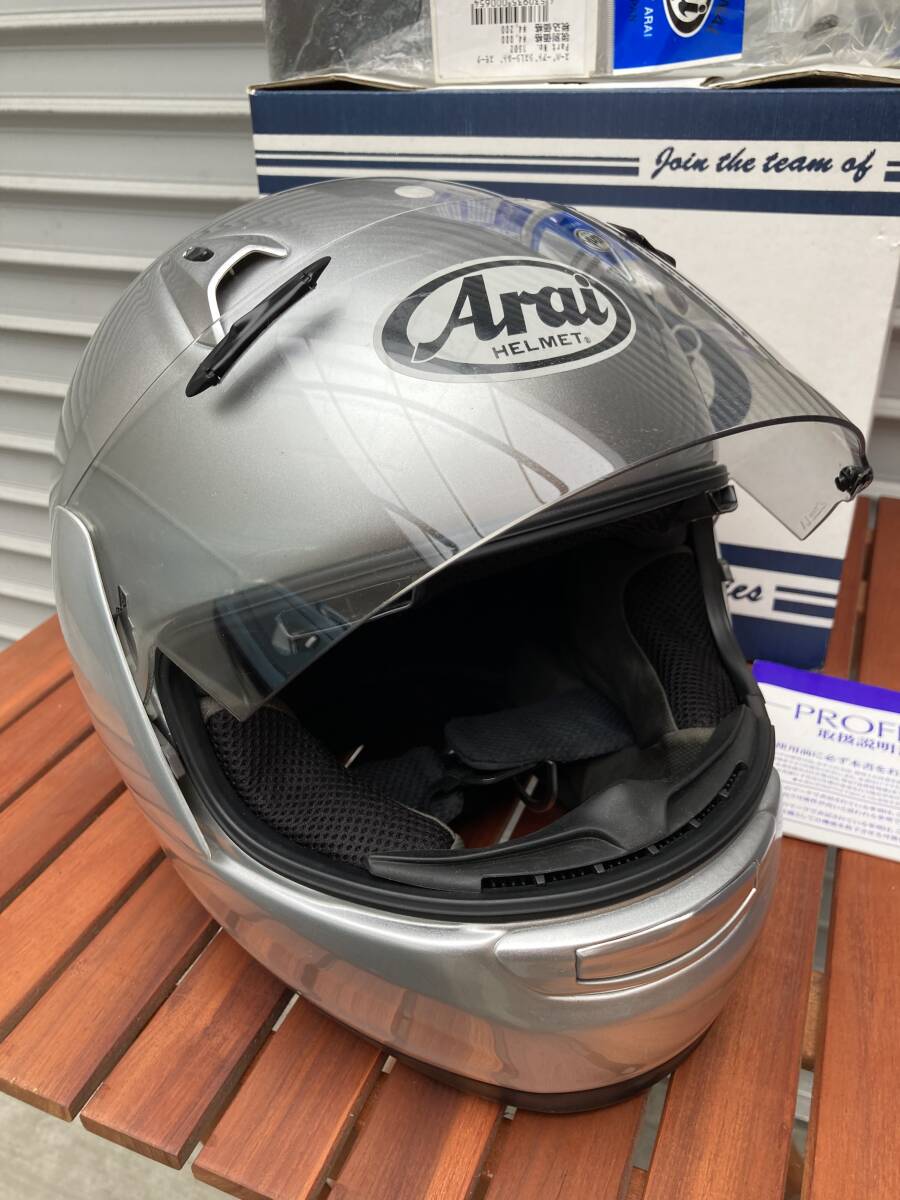 Arai アライ フルフェイスヘルメット プロファイル アルミナシルバー 59-60cm Lサイズ 格安 中古 オートバイ用ヘルメットの画像2