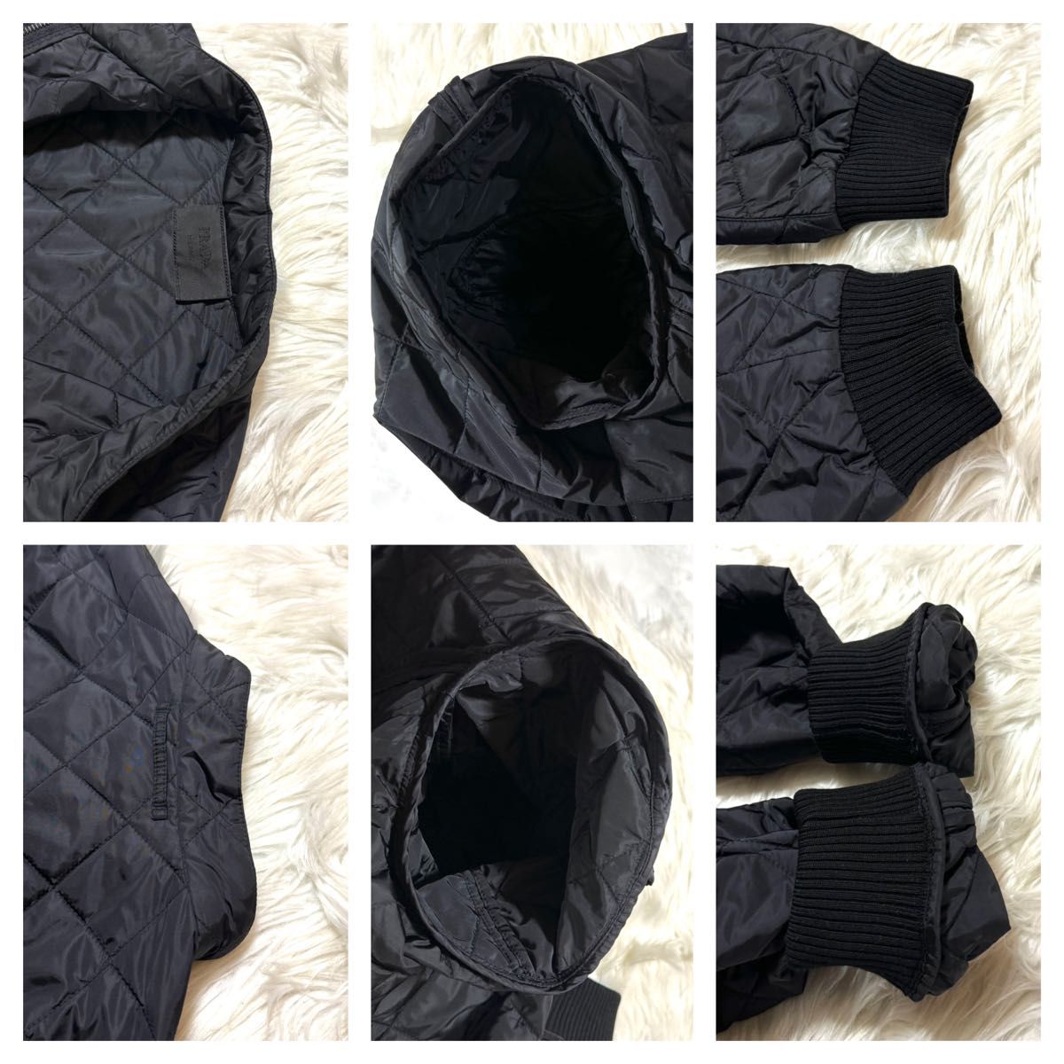本物 美品 プラダ レザー三角タグ キルティング 中綿 ナイロン 本物 美品 プラダ レザー三角タグ キルティング 中綿 ナイロン