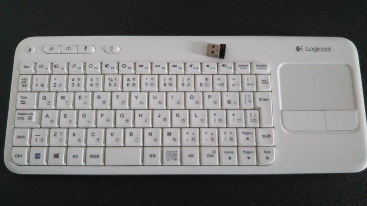 Logicool ワイヤレスキーボード K400r タッチパッド一体型　ホワイト　ロジクール_画像1