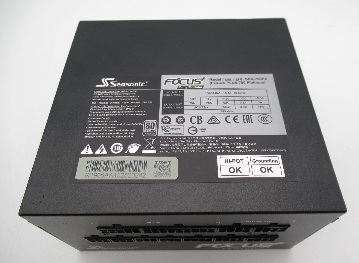 SEASONIC/シーソニック FOCUS＋ SSR-750PX PLATINUM 750W ATX電源 シーソニック 現状品★N0405089の画像2