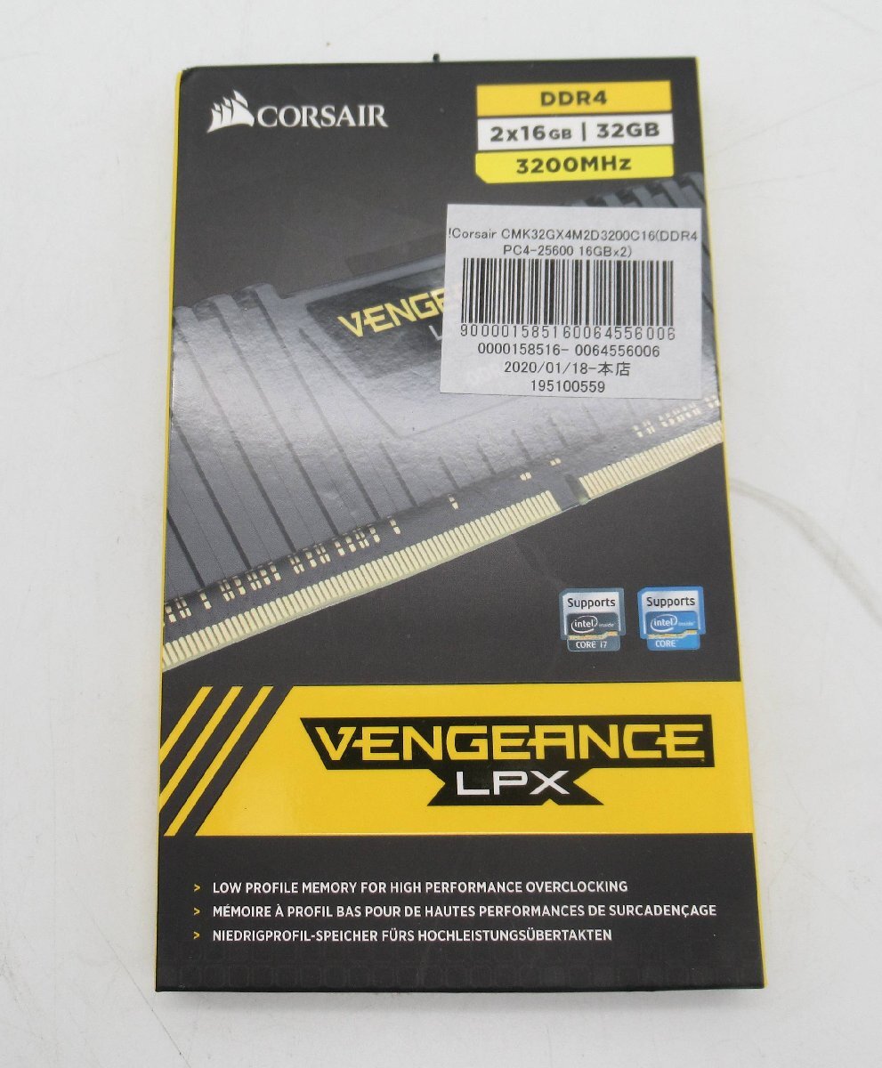 CORSAIR DDR4-3200MHz デスクトップPC用 メモリ VENGEANCE LPX 32GB（2×16GB）☆未開封★N0413097の画像1