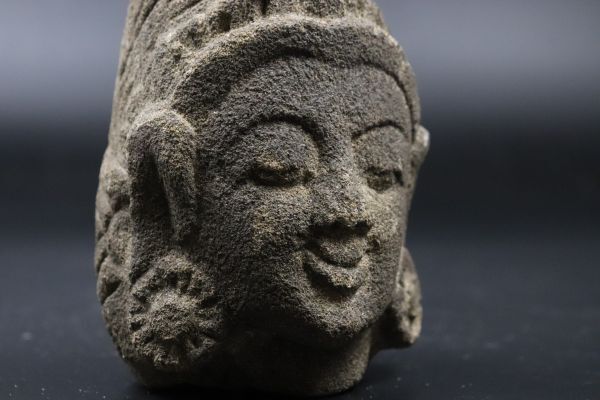 仏教美術 タイ アユタヤ 石仏 仏頭 ガンダーラ スコータイ 仏像 TK009の画像7