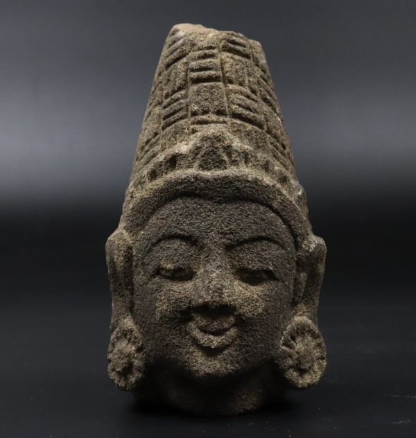 仏教美術 タイ アユタヤ 石仏 仏頭 ガンダーラ スコータイ 仏像 TK009の画像1