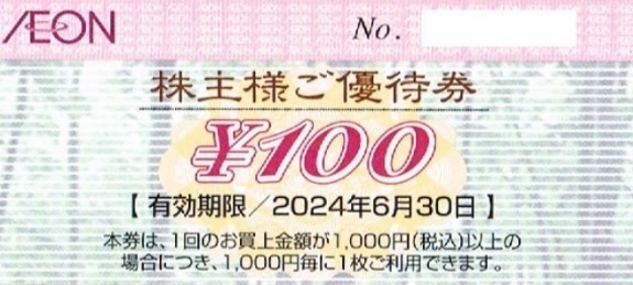 マックスバリュ東海ほか　株主優待券　10000円分　期限　2024/6/30　イオン_画像1
