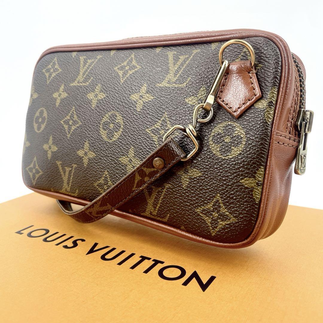 c572”真贋済【ルイヴィトン】極美品” LOUIS VUITTON モノグラム 旧型 ポシェット マルリーバンドリエール M51828 ショルダーストラップの画像1