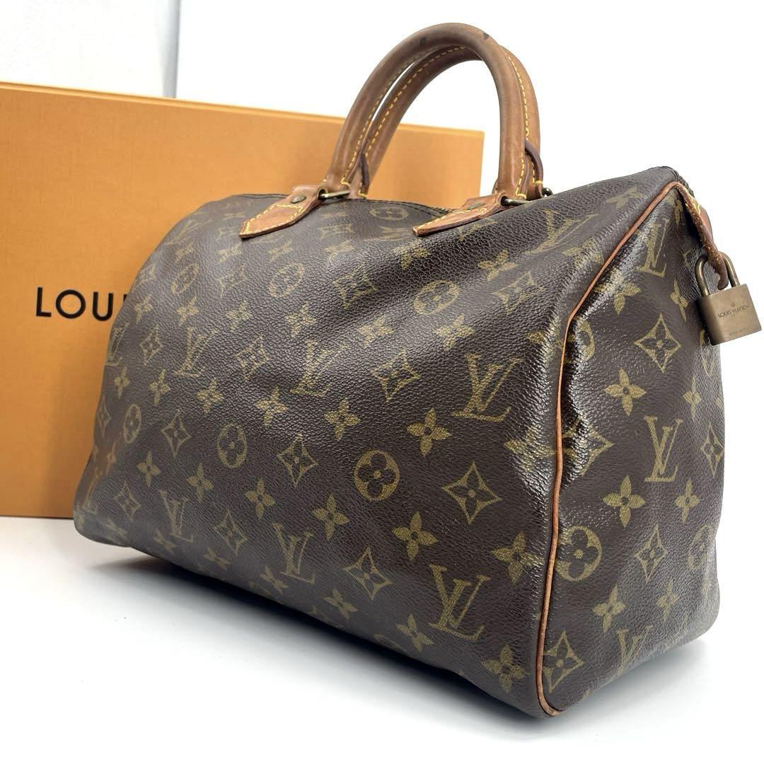 1円 真贋済【ルイヴィトン】希少” LOUIS VUITTON モノグラム スピーディ30 ミニ ボストンバック M41526 バンドバック レザー 本革 高級_画像1