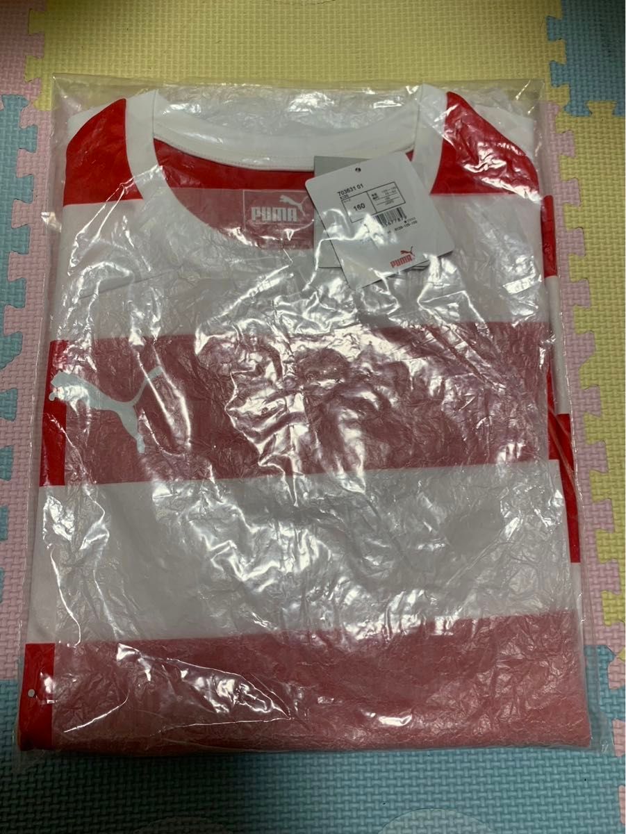 開店大セール！　超激安　新品　ＰＵＭＡ　サッカー　フットボール　ジュニア　半袖　フープ　ゲームシャツ　赤×白　１６０サイズ