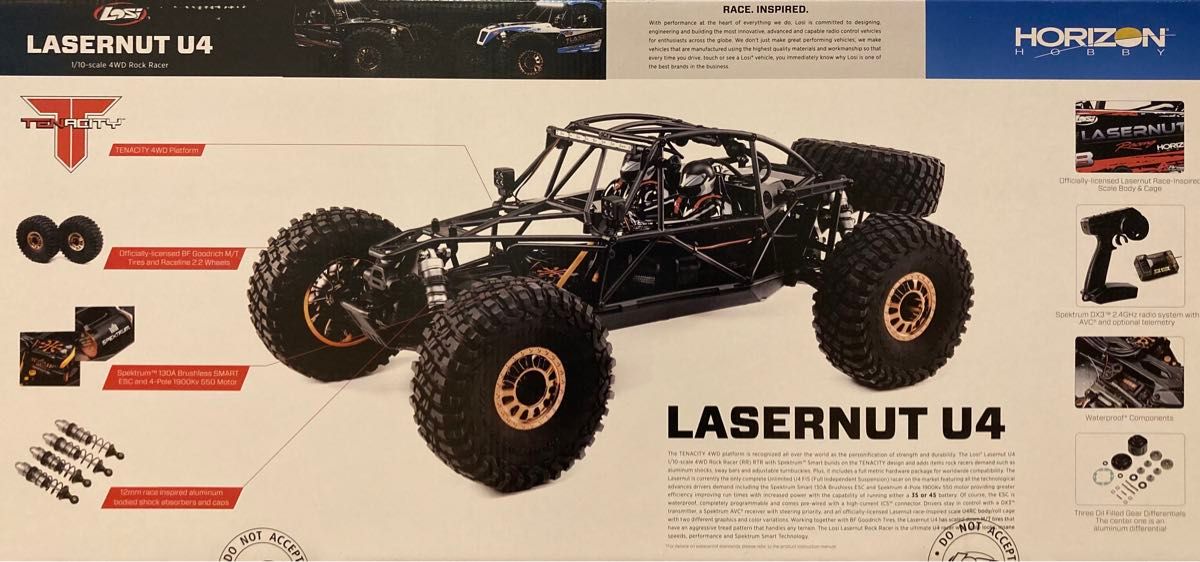 Losi ロッシ Lasernut U4 ブラシレスロックレーサー 2.4GHzプロポ付メーカー組立済RTR 新品 クローラー