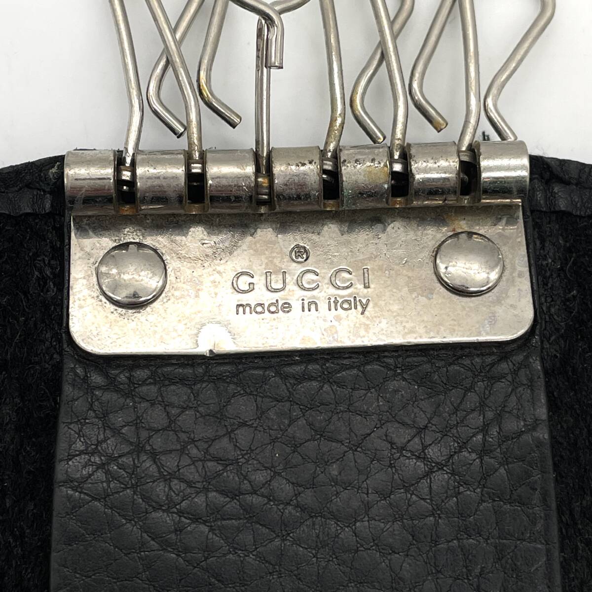 １円〜 ◇格安スタート◇ GUCCI グッチ キーケース シルバー金具 オールレザー ブラック 黒 メンズ レディース ユニセックスの画像8