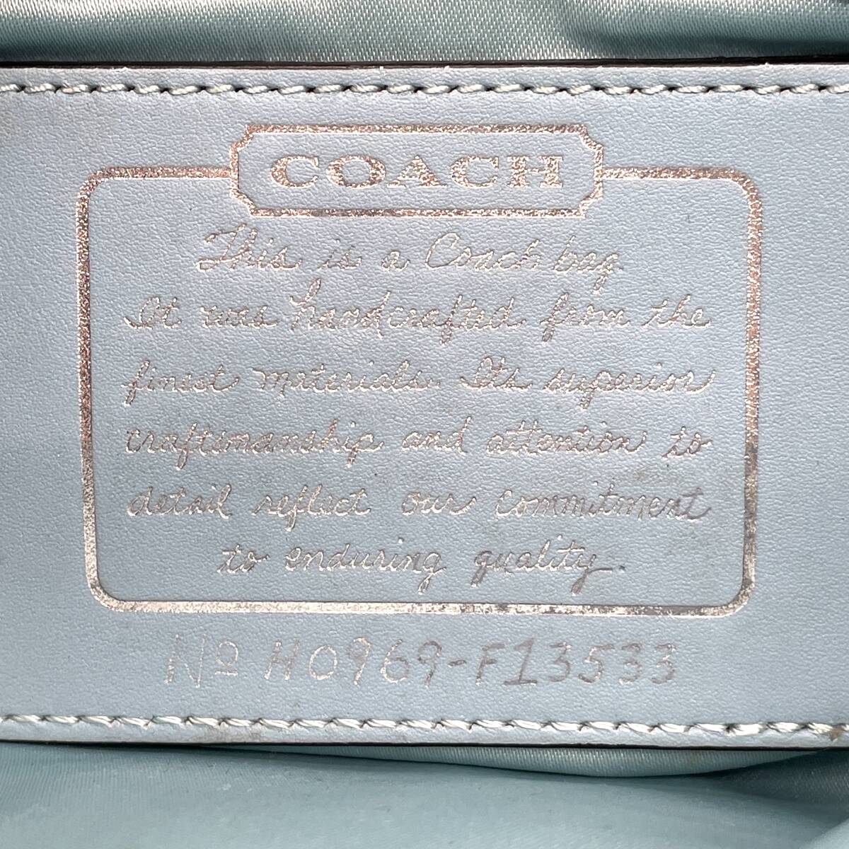 １円〜 ◇格安スタート◇ COACH コーチ がま口 トートバッグ ハンドバッグ 腕掛け キャンバス レザー ブラック 黒 大容量の画像9