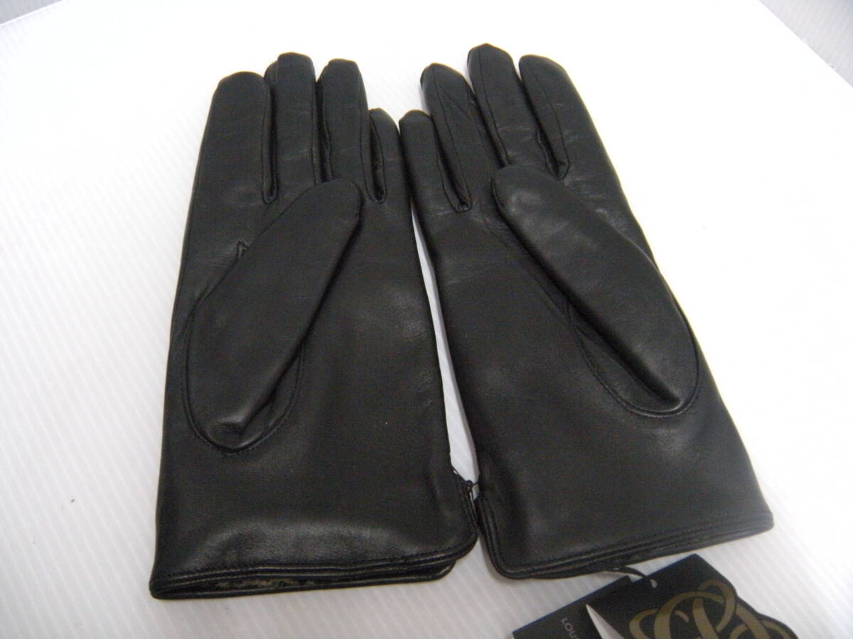 396 1 jpy exhibition Louis cattle zLOUIS QUATORZE ram leather gloves glove black lady's passing of years storage tag attaching unused goods 2 point . summarize 