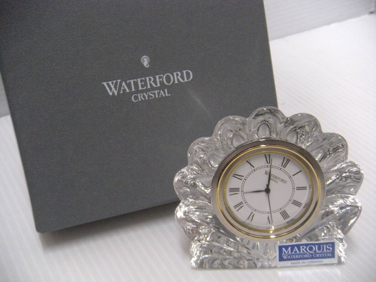 392 waterford crystal ウォーターフォード 置時計 ガラス細工 クリスタルガラス ヴィンテージ アンティーク レトロ 時計 とけい 置物の画像1