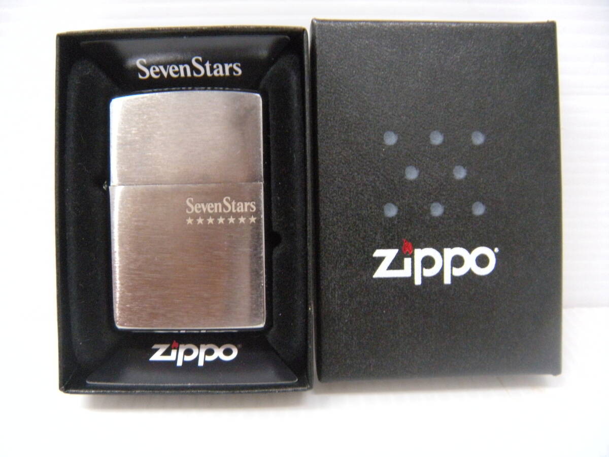 536　2016年製 ZIPPO ジッポ Seven Stars セブンスター シルバー 銀 オイル ライター 着火未確認_画像1