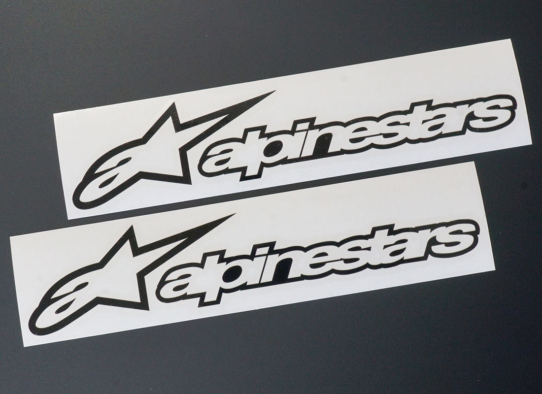 alpinestars アルパインスターズ カッティングステッカー 165mm×34mm ブラック 2枚 切り文字 の画像1