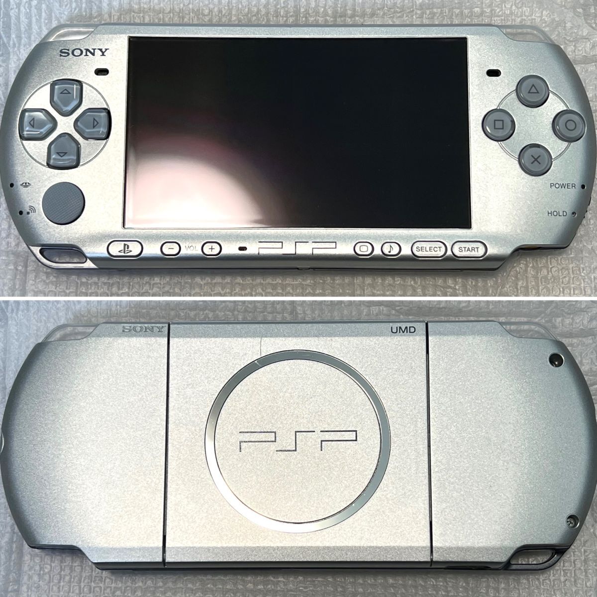 〈美品・動作確認済み・最終型〉PSP-3000 本体 ミスティックシルバー ＋メモリースティック 4GB PlayStation Portable 薄型_画像2