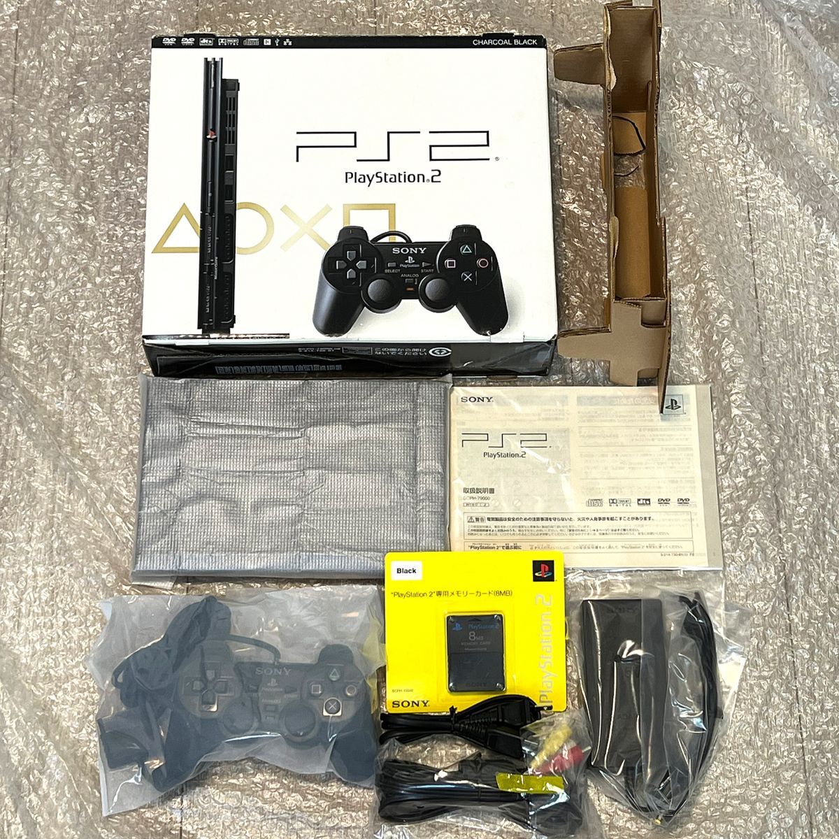 〈本体極美品・動作確認済〉PS2 プレイステーション2 SCPH-79000 CB チャコールブラック 薄型 本体 メモリーカード プレステ2 PlayStation2の画像1