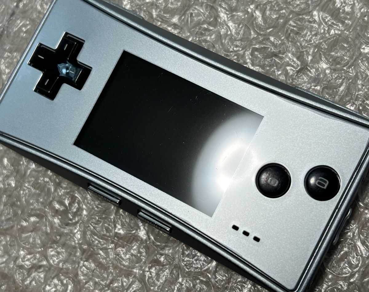 〈良品・動作確認済み〉GBA ゲームボーイミクロ シルバー 本体 充電器 スーパーマリオブラザーズ GAMEBOY micro アドバンス