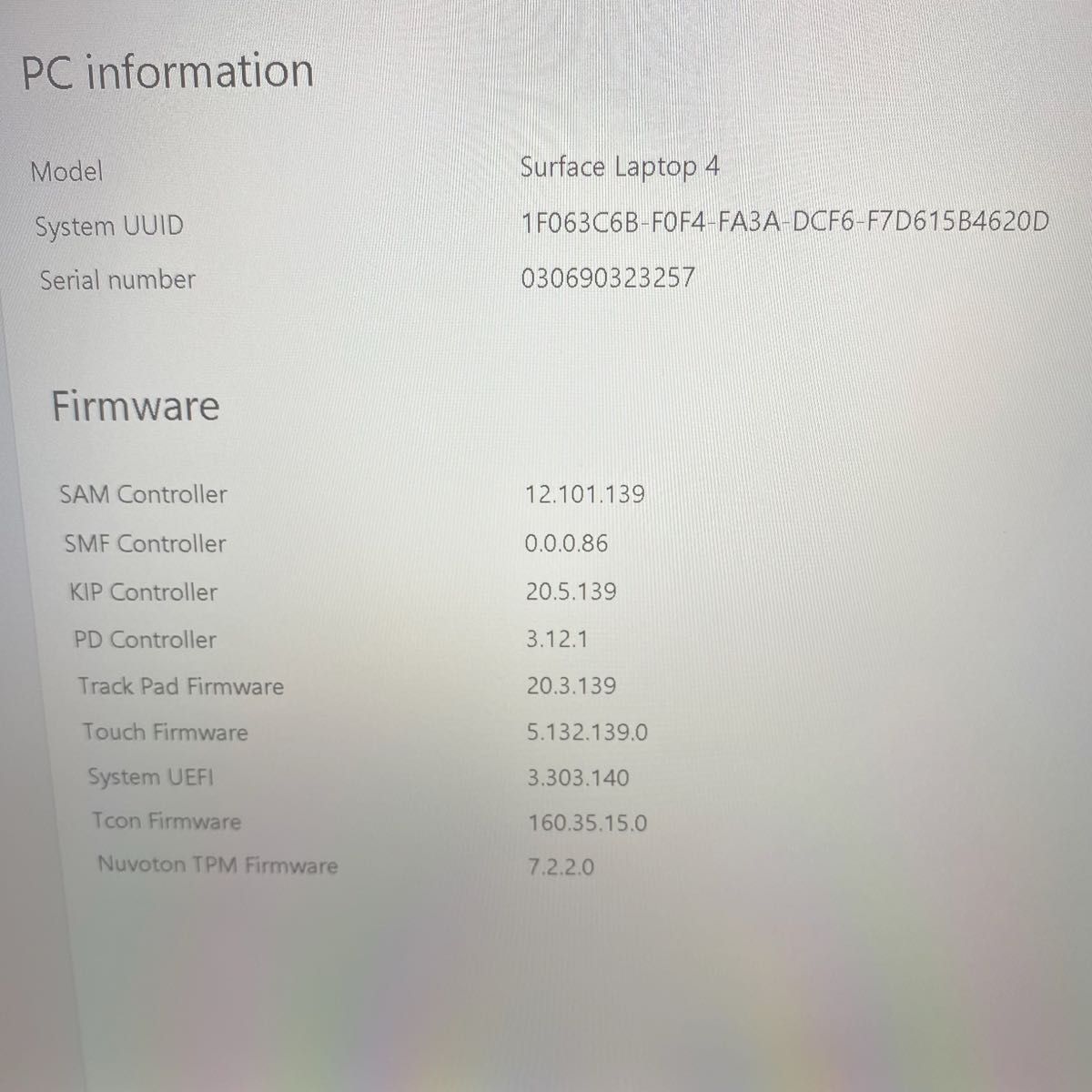 【訳あり】Surface Laptop4 AMDRyzen5 8GB 256GB BIOS確認