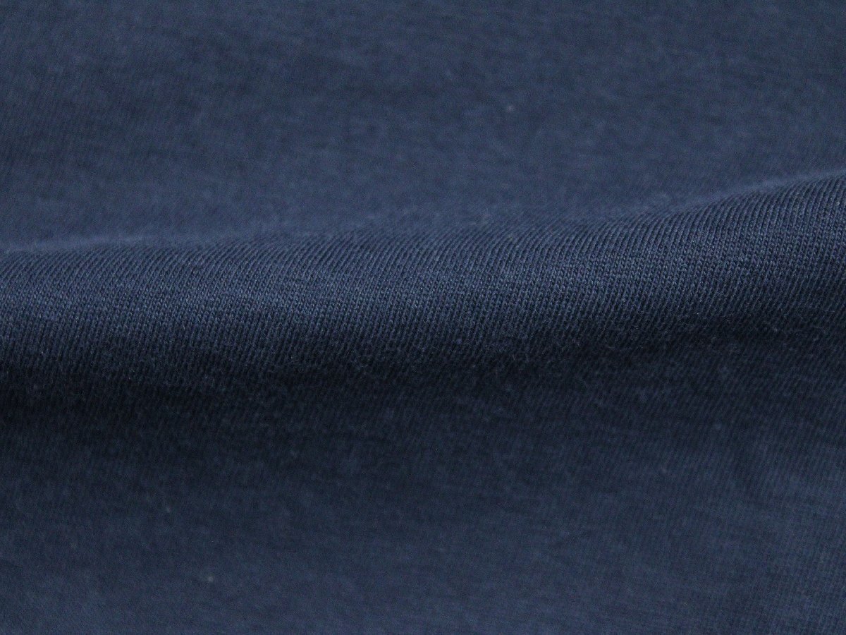 2021年美品 i+mu/センソユニコ コットン100％異素材切替7分袖プルオーバー 紺白40 ri868の画像9