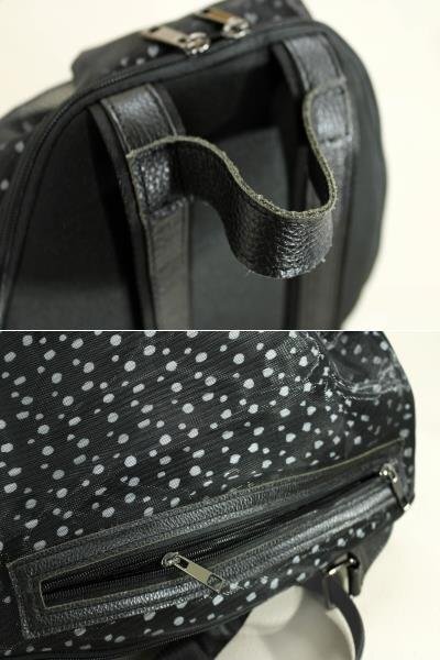 * beautiful goods *. rain senso Uni ko/chu-ru Layered dot pattern rucksack : black series yu459