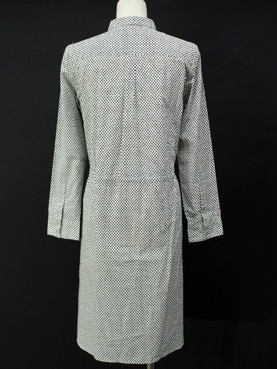  прекрасный товар Sunao Kuwahara хлопок 100% маленький цветочный принт лента рубашка с длинным рукавом One-piece пепел чёрный 2 ri870