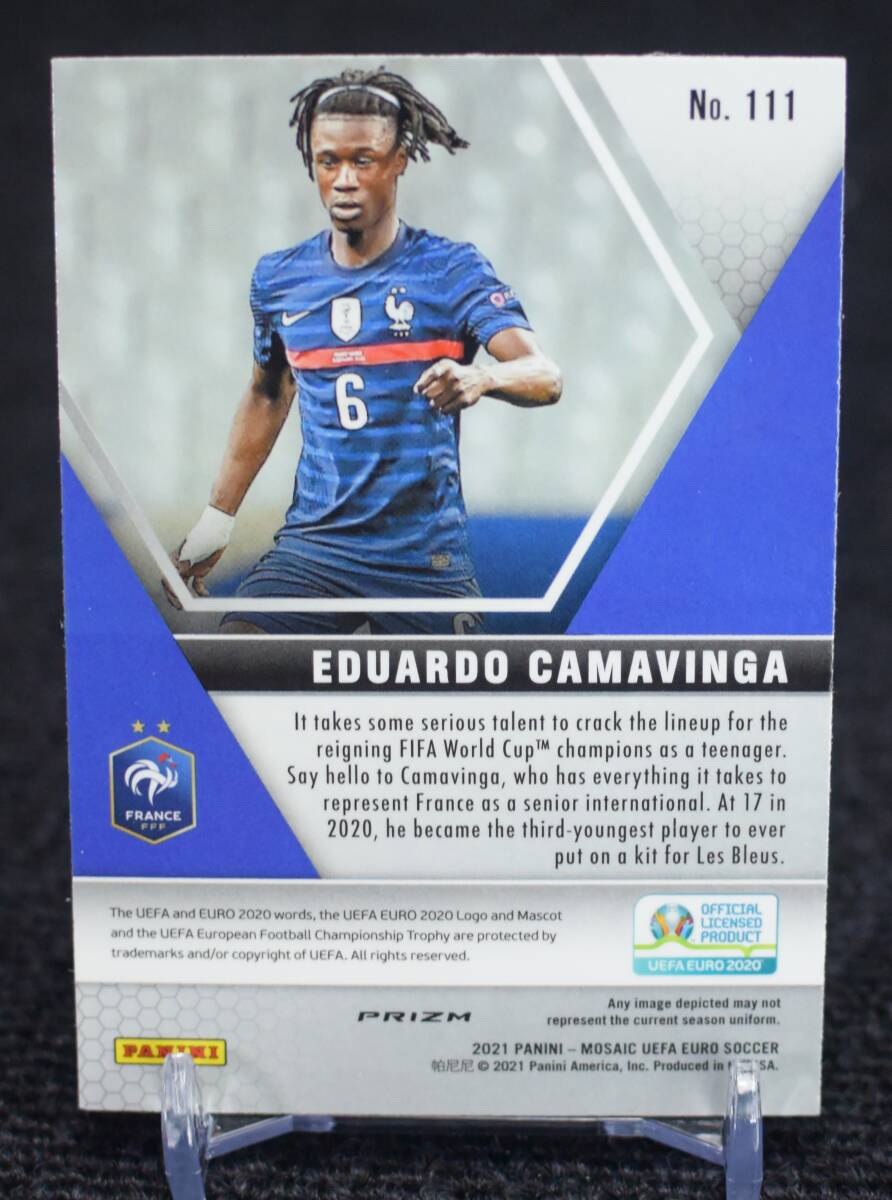 2020-21 Panini Mosaic Prizm Red Pulsar Eduardo Camavinga エドゥアルド カマビンガ FIFA サッカー ルーキー カード France_画像3
