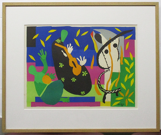 アンリ・マティス『王の悲しみ』リトグラフ（後刷り）　版上サイン 額、箱付き　1958年制作　 Henri Matisse_画像1