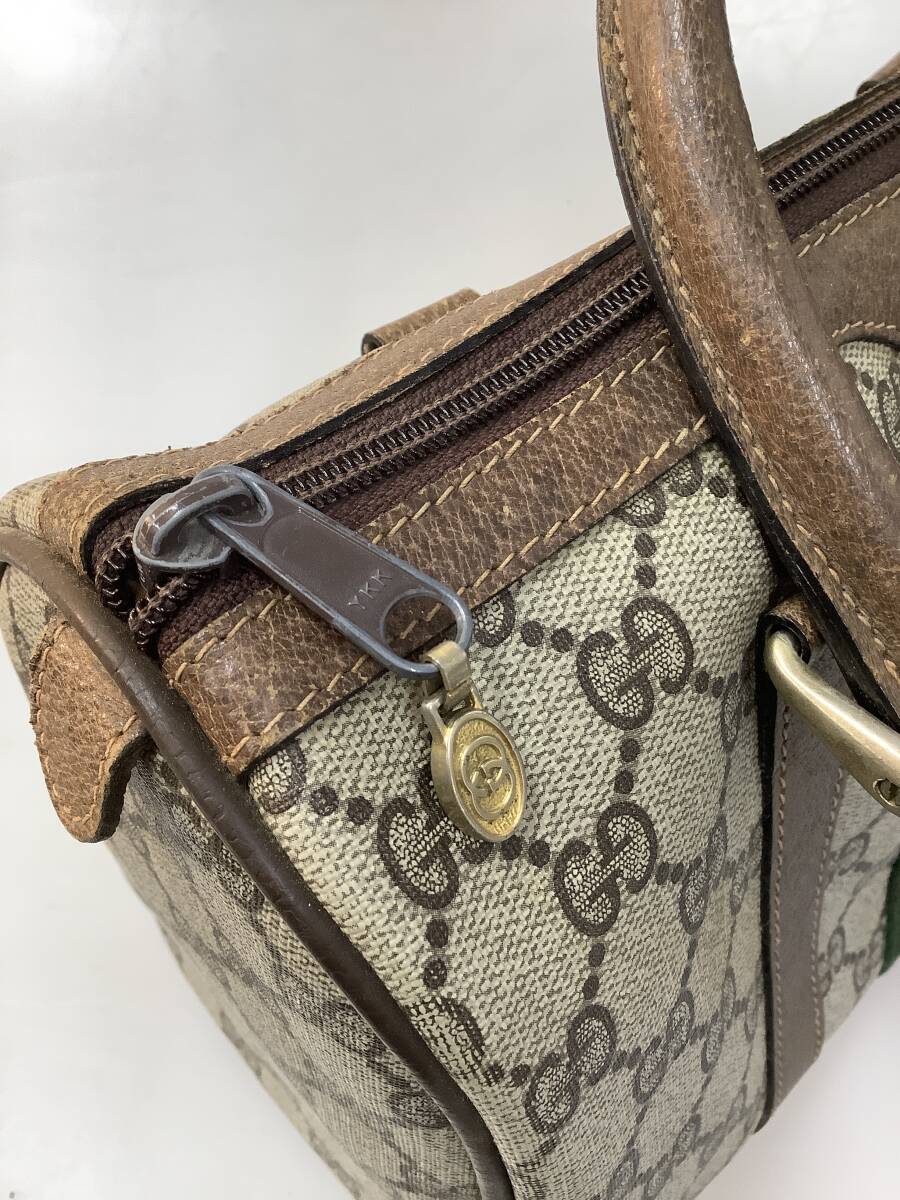 Y2480 GUCCI 69 012 3841 オールド グッチ GG柄 シェリーライン ミニボストン ハンドバッグの画像7