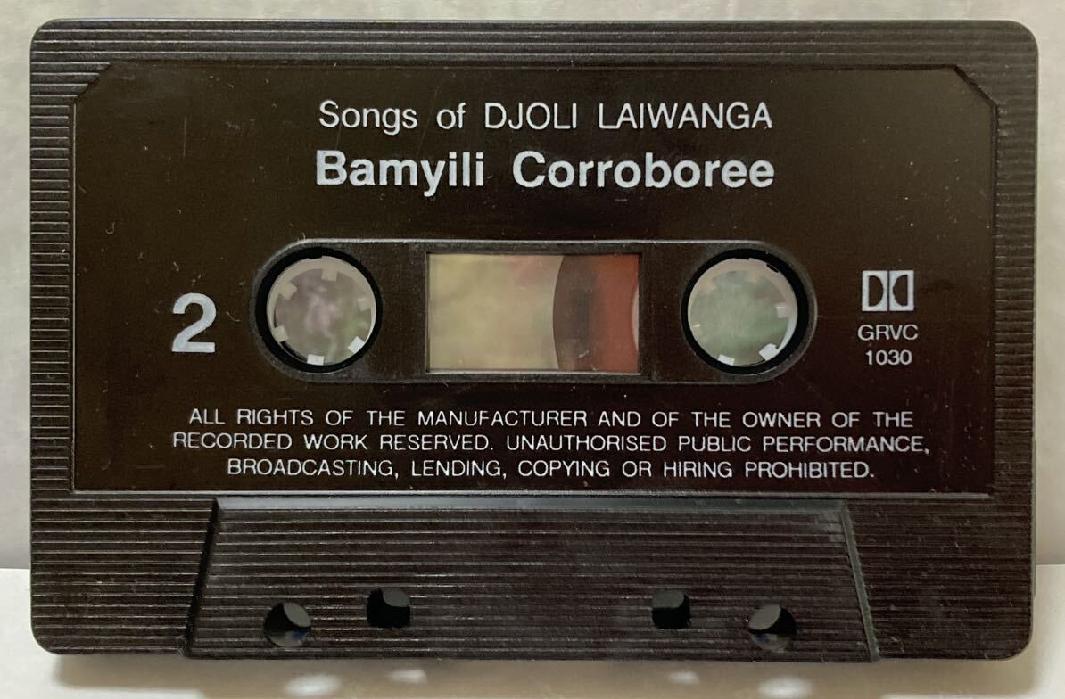 カセットテープ　アボリジニ音楽　デビッド・ブラナシ『Bamyili Corroboree Songs Of Djoli Laiwanga』ディジェリドゥー　1977年_画像4