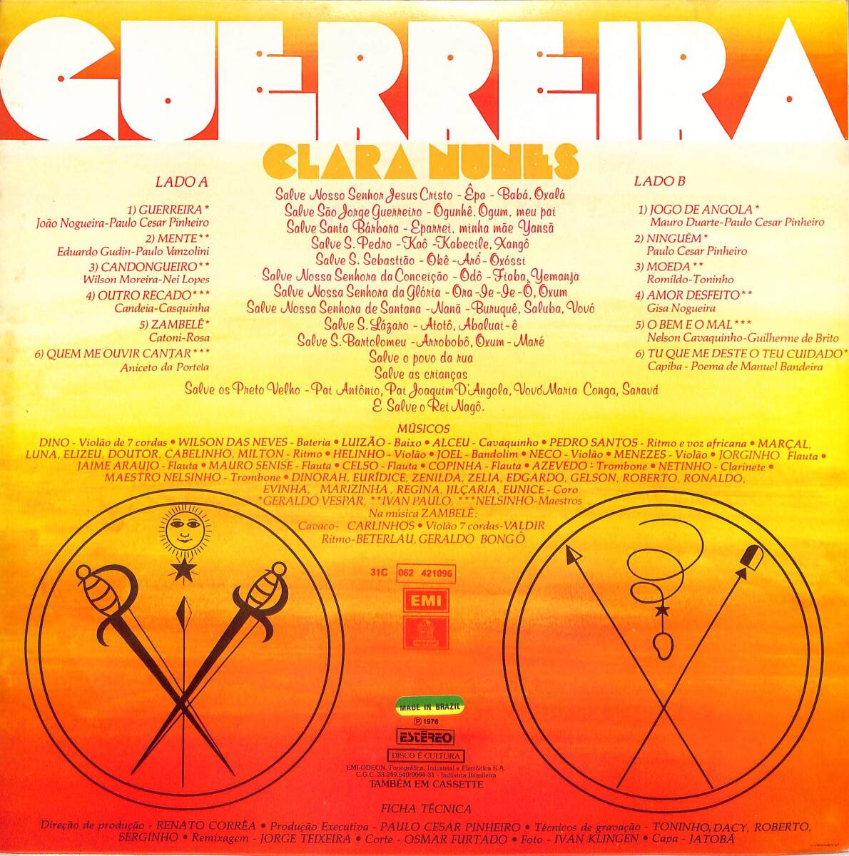 A00554362/LP/クララ・ノニス(CLARA NUNES)「Guerreira (1978年・31C-062-421096・サンバ・SAMBA・MPB)」の画像2