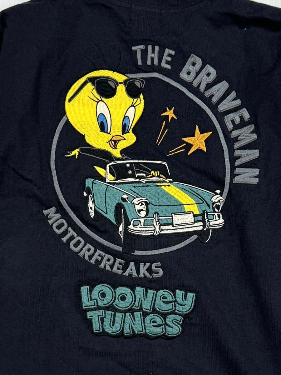 LOONEY TUNES x BRAVE-MAN ルーニーチューンズ ブレイブマン コラボロンTee 長袖Tシャツ LTB-2402 スミクロ ブラック Mサイズの画像4