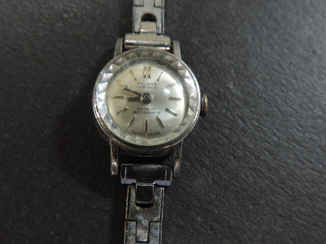 *ROVANO 17 камень женщина наручные часы *rova-noSwess Made размер : примерно 18.* примерно 17cm передвижной товар * б/у товар 