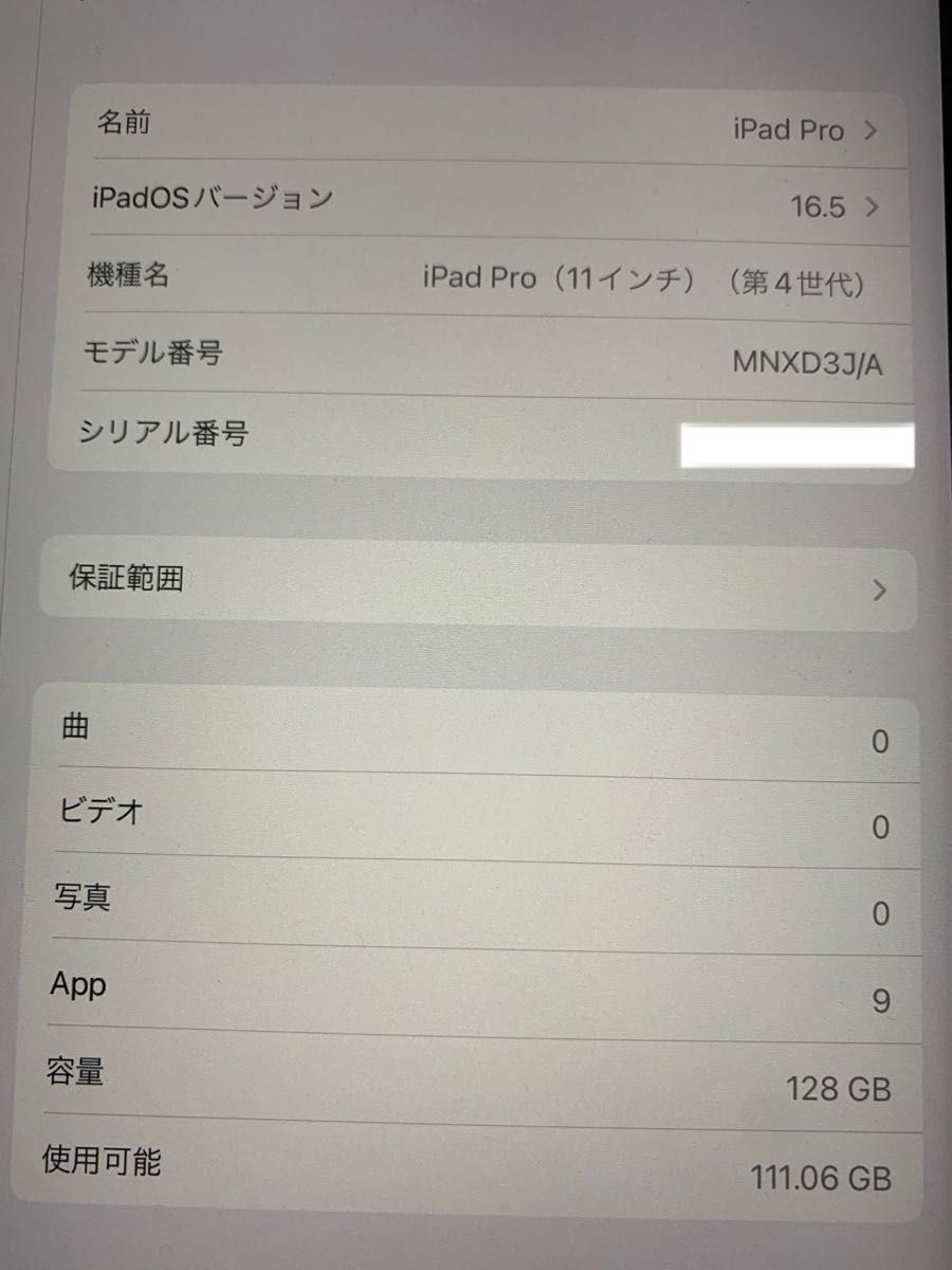 iPad Pro 11 第4世代　128GB Wi-Fi モデル　スペースグレイ