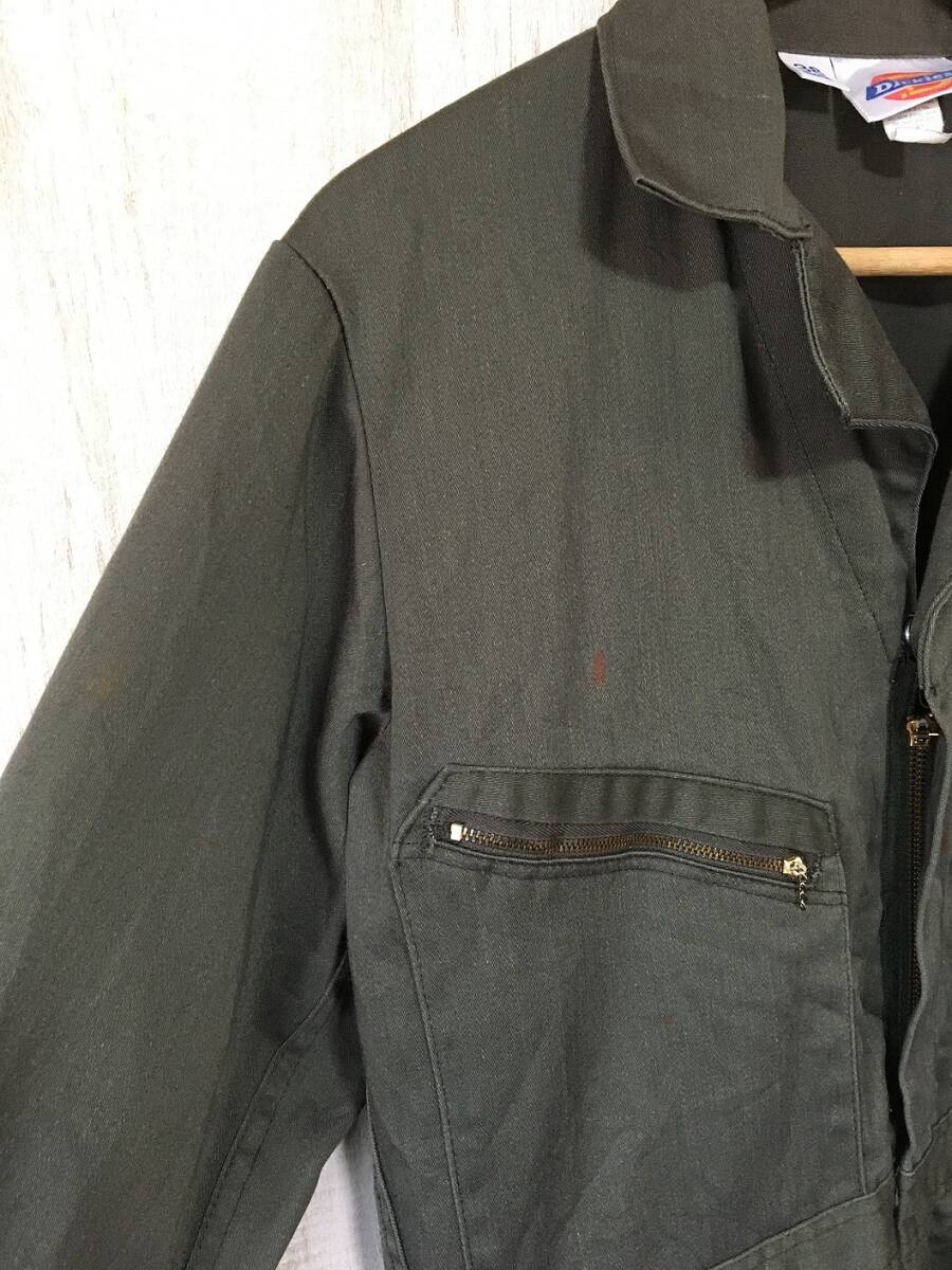 276☆【アメカジ つなぎ オールインワン】Dickies ディッキーズ カーキ 38_画像4