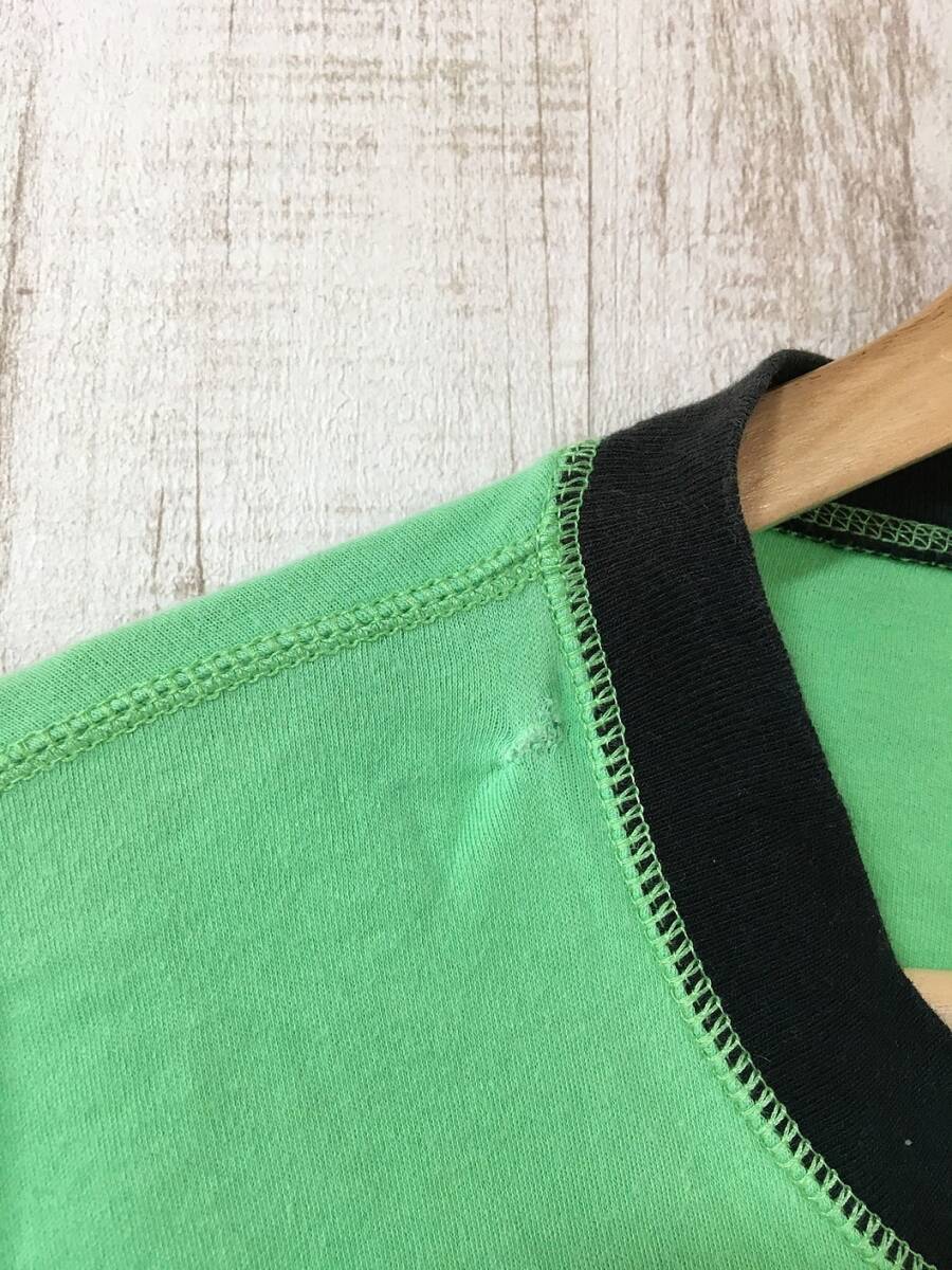 323☆【ロングTシャツ リンガーロンT】lucien Pellat finet ルシアンペラフィネ 黄緑 Mの画像4
