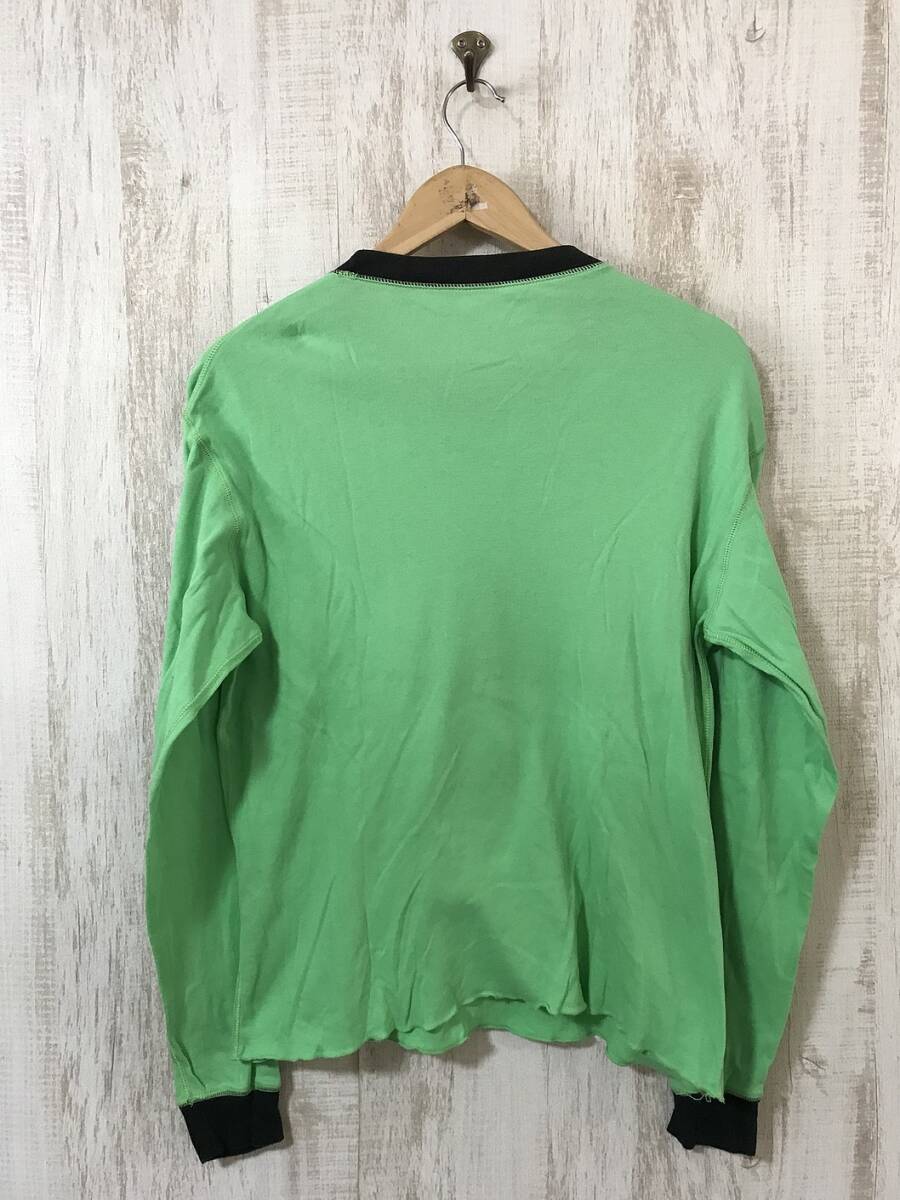 323☆【ロングTシャツ リンガーロンT】lucien Pellat finet ルシアンペラフィネ 黄緑 Mの画像3