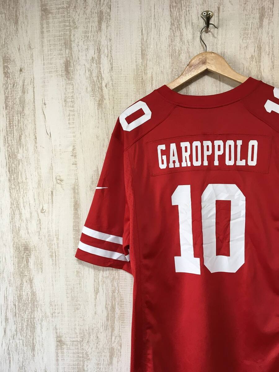 V508☆【NFL 49ers サンフランシスコ・フォーティナイナーズ】NIKE ナイキ ジミー ガロポロ 赤 XL ユニフォーム アメフト XLの画像1