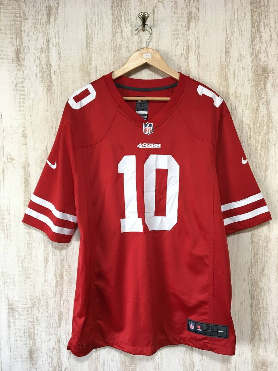 V508☆【NFL 49ers サンフランシスコ・フォーティナイナーズ】NIKE ナイキ ジミー ガロポロ 赤 XL ユニフォーム アメフト XLの画像2