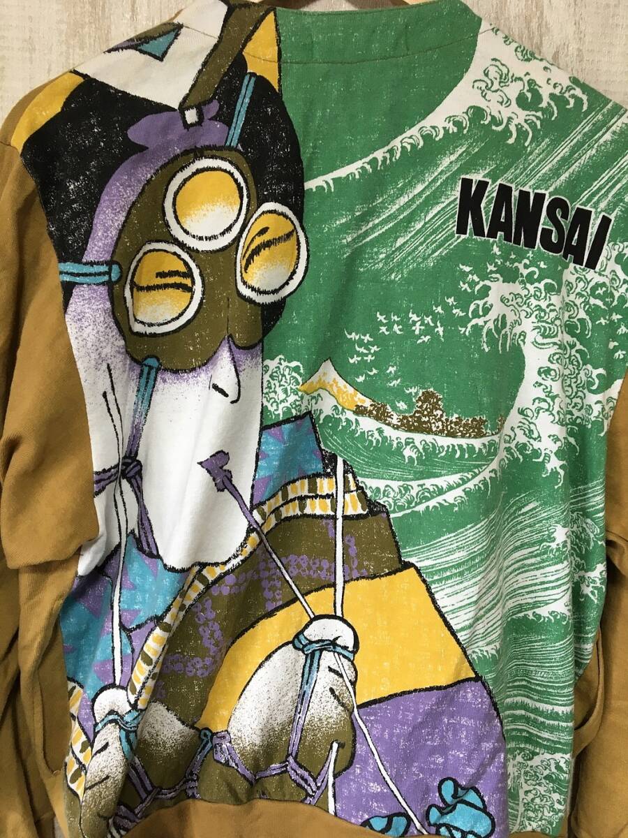 384☆【90s ヴィンテージ 浮世絵 デザイン】kansai international 山本寛斎 スウェットジャケット Mの画像4