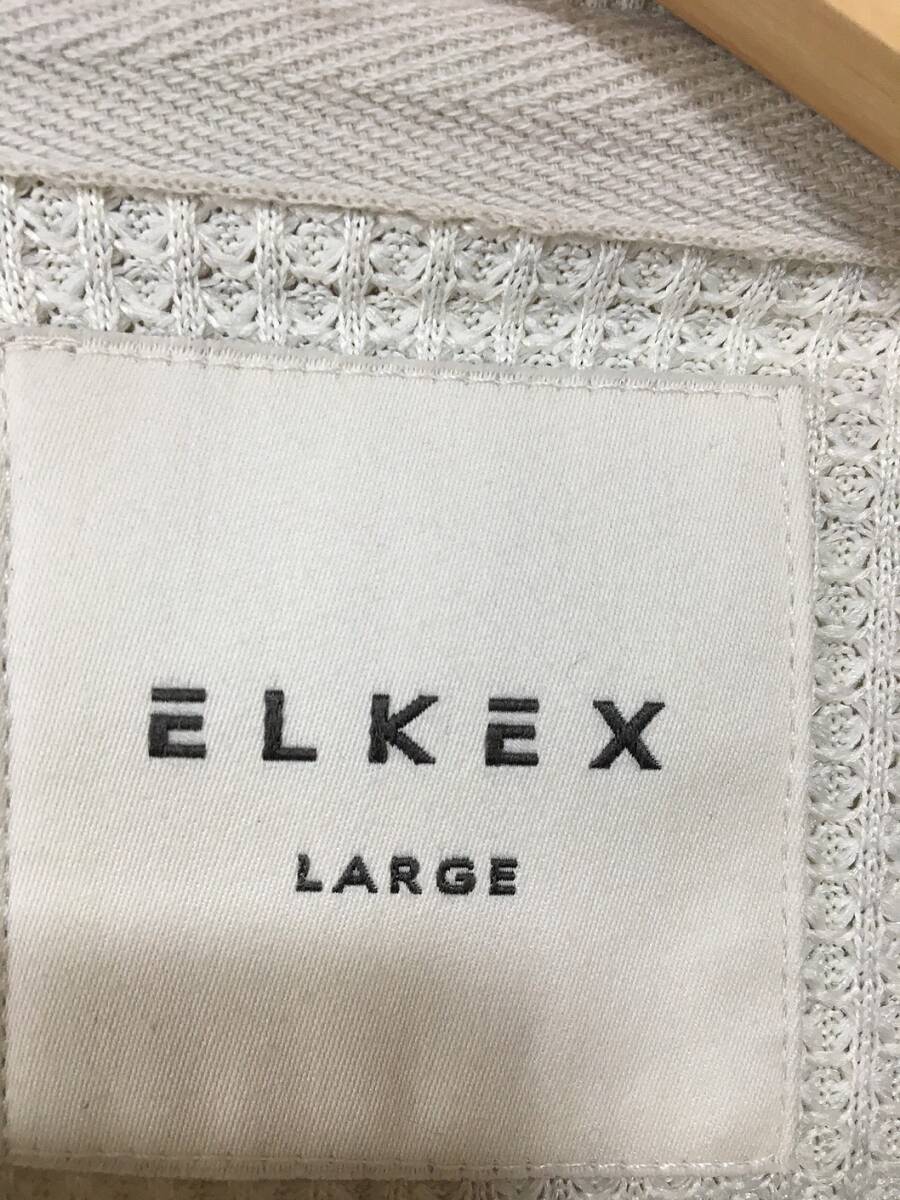 425☆【ヘンリーネック サーマルニットカットソー】ELKEX エルケクス オフホワイト ロングTシャツ L_画像4