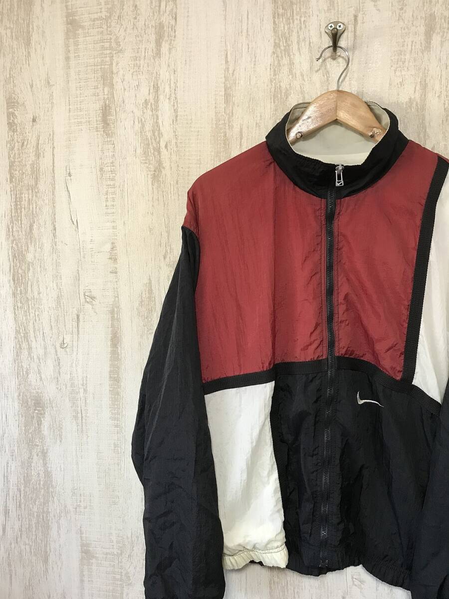 451☆【90s ヴィンテージ ナイロンジャケット】NIKE ナイキ マルチカラー M_画像1