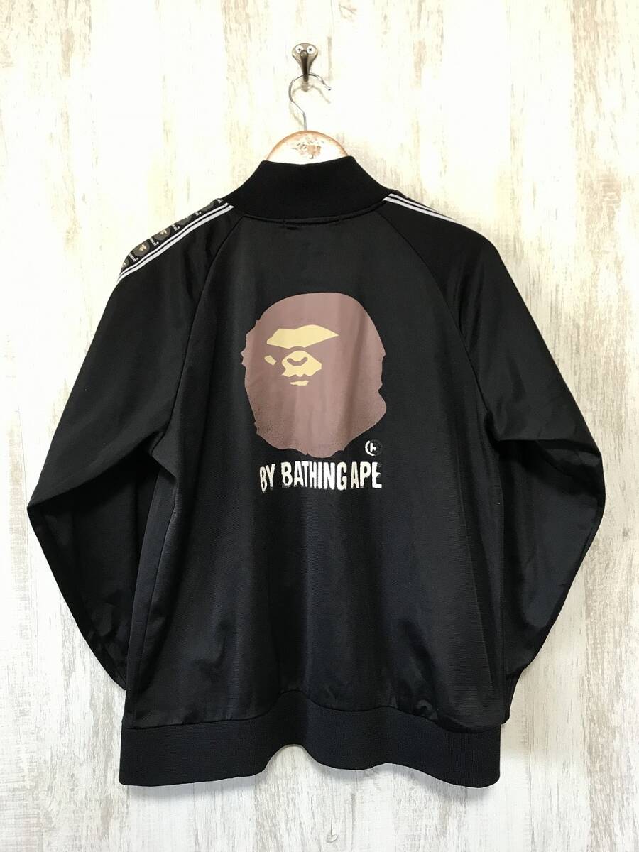 470☆【初期 三角タグ 黒タグ トラックジャケット ジャージ】A BATHING Ape エイプ 黒 M_画像3