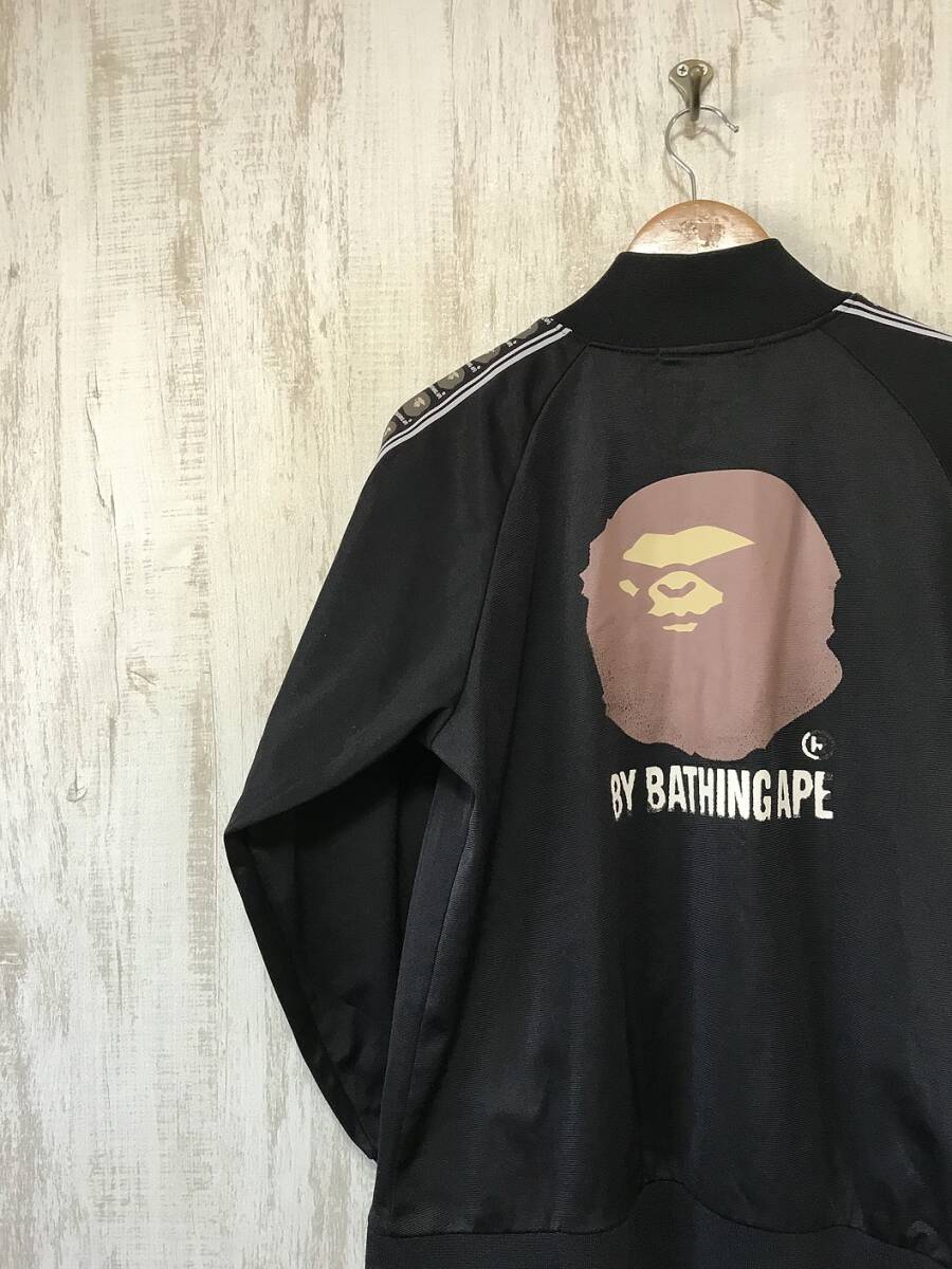 470☆【初期 三角タグ 黒タグ トラックジャケット ジャージ】A BATHING Ape エイプ 黒 M_画像1