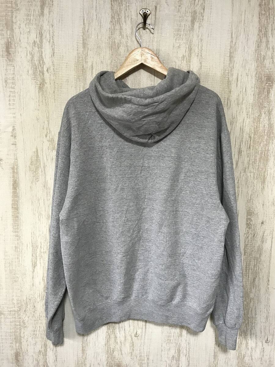 V542☆【ベルモント ブルーインズ スウェットパーカー】champion ECO FLEECE チャンピオン バスケ グレー Lの画像3