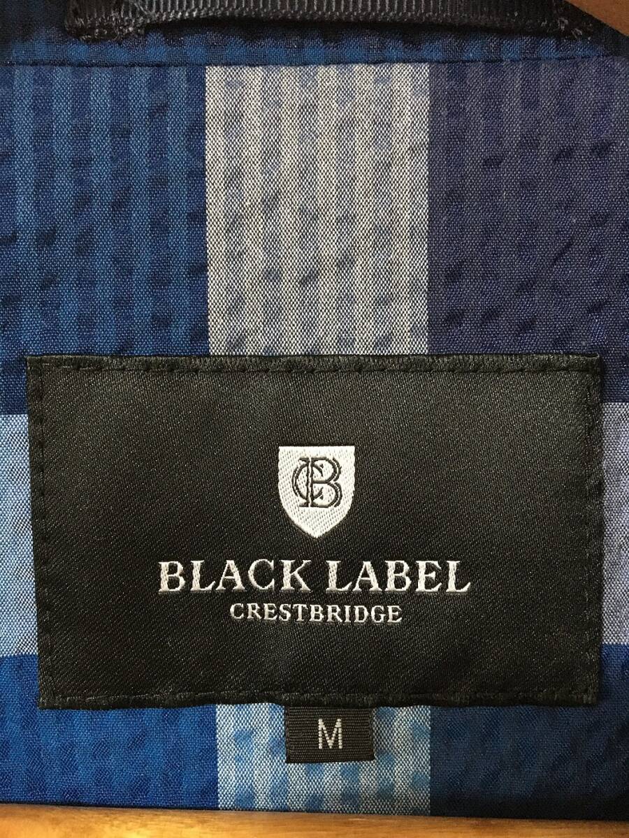518☆【ワッフル地 シングルジャケット】BLACK LABEL CRESTBRIGE クレストブリッジ テーラード ブレザー M 青_画像4