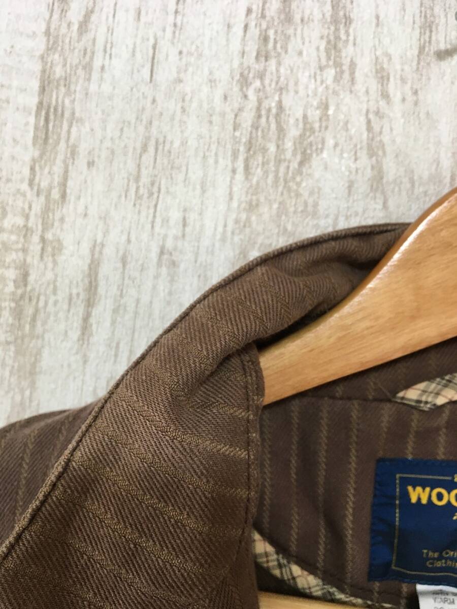 531☆【ヴィンテージ ストライプジャケット】WOOLRICH ウールリッチ ブレザー L 茶_画像6