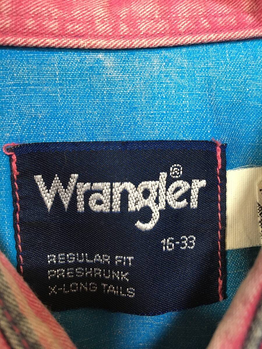 542☆【ヴィンテージ ストライプワークシャツ】wrangler ラングラー マルチカラー アメカジ 16-33の画像4